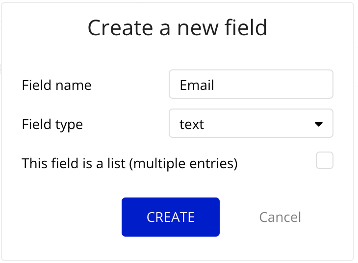 Create a new field
